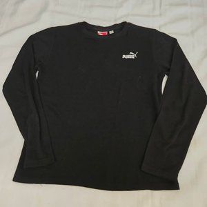 Boys Size Medium Sport Lifestyle Puma Long Sleeve Waffle Knit Logo Pullover